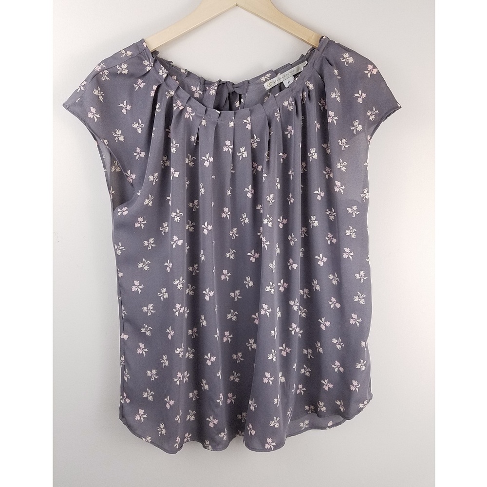 LC Lauren Conrad | Gray Pink Silk Top